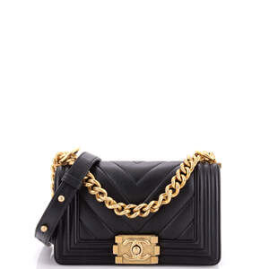 Chanel Small Boy Flap Bag Chevron Calfskin